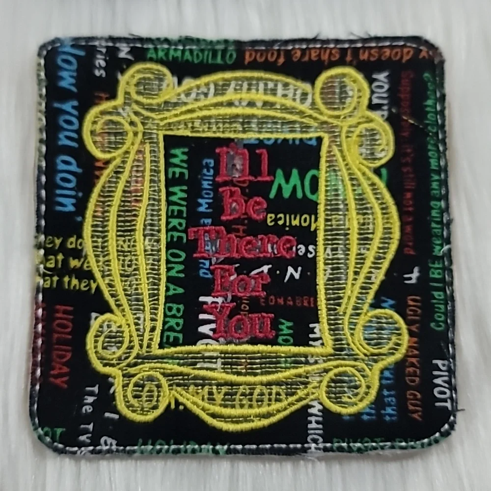 Set Of 4 Embroidered Cork Friends TV Show Coasters - Picture 4 of 6
